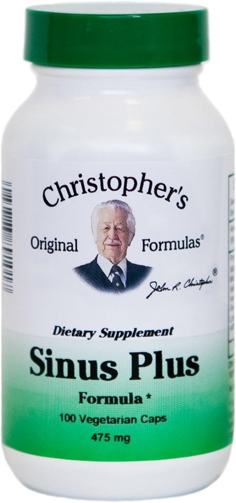 הפורמולות המקוריות של כריסטופר Sinus Plus, Sinus Support כמוסות, Whole Herb Synergistic Band, 100 Count
