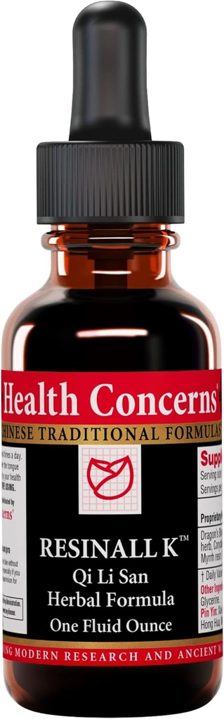 Health Concerns Resinall K - אנרגיה ריפוי והתחדשות תמיכה פורמולה - 1 oz