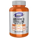 Now Sports Nutrition, Arginine & Citrulline 500 מ"ג / 250 מ"ג, Amino Acids, 120 קפסולות Veg