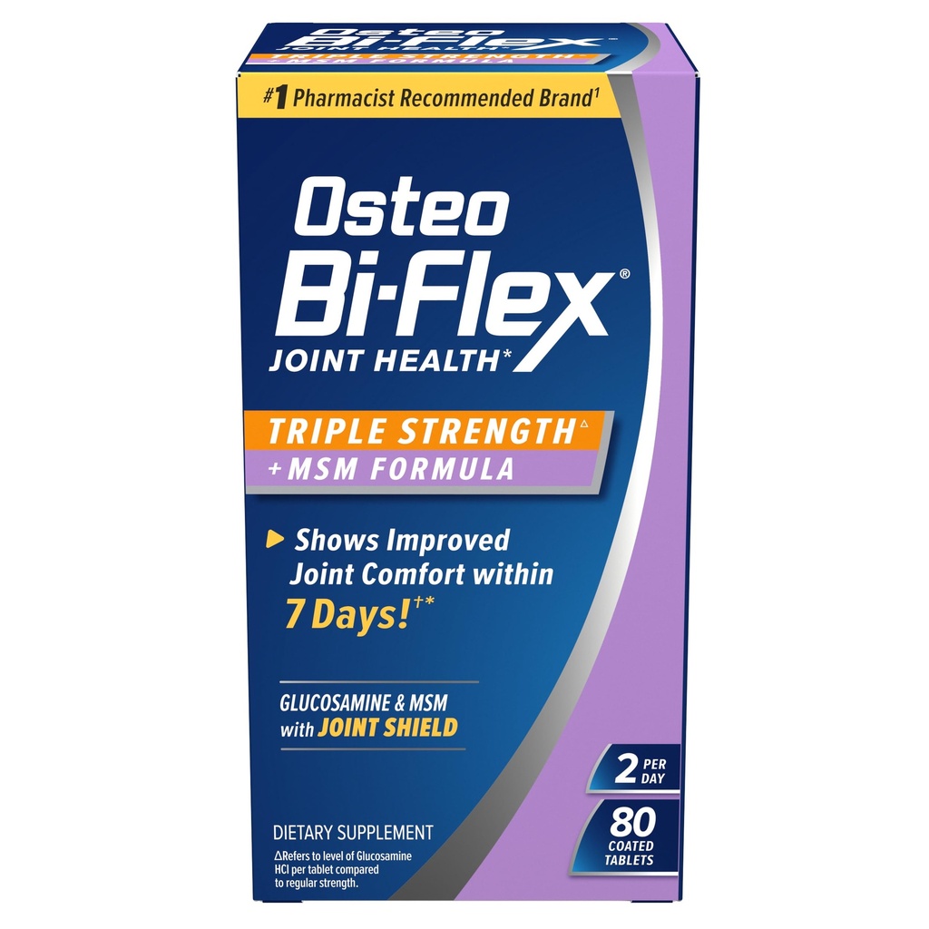 Osteo Bi-Flex Triple Strength(5) עם MSM, Glucosamine Joint Health Supplement, Coated Tablets, 80 Count