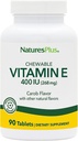 NaturesPlus ויטמין E, Natural Carob Flavor - 90 טבליות Chewable, Pack of 2 - חינם-Radical Defense & Total Well-Being - Vegetarian, Gluten Free - 180 המשרתים המלאים