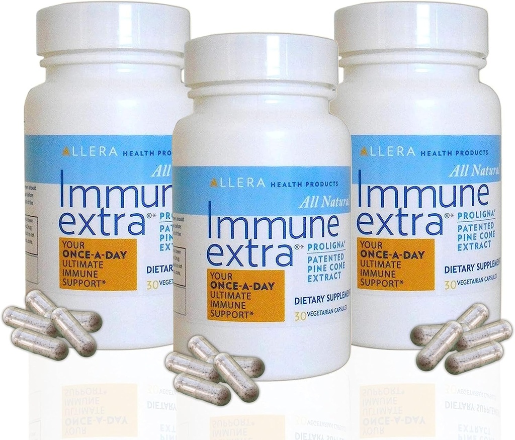 Allera Health Pine Cone Extractפסולות - טבעוני ProLigna Plant Based Diet Products - Immune Support Supplement - Organic Pine Cone Extracted from Wild Crafted Trees - 30 Caps, 3Pack