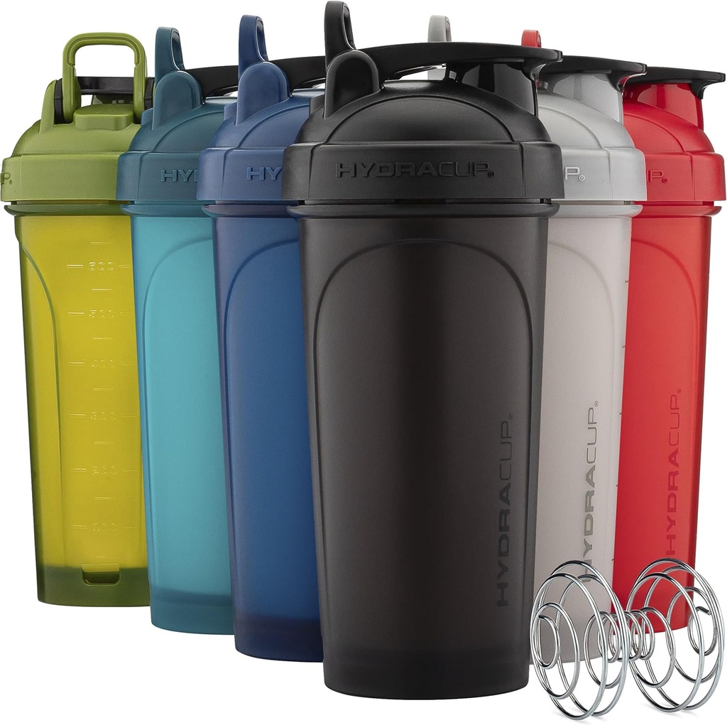 גביע הדליקה ProFlow Shaker בקבוקי 6-Pack (28oz) | מונדיאל שנקר כוסות עם Whisk Ball, Leak-Proof Lid, Hidden Handle | BPA-Free Gym Mixer עבור אבקת חלבונים, ערבוב תוספים, צבעים טריים