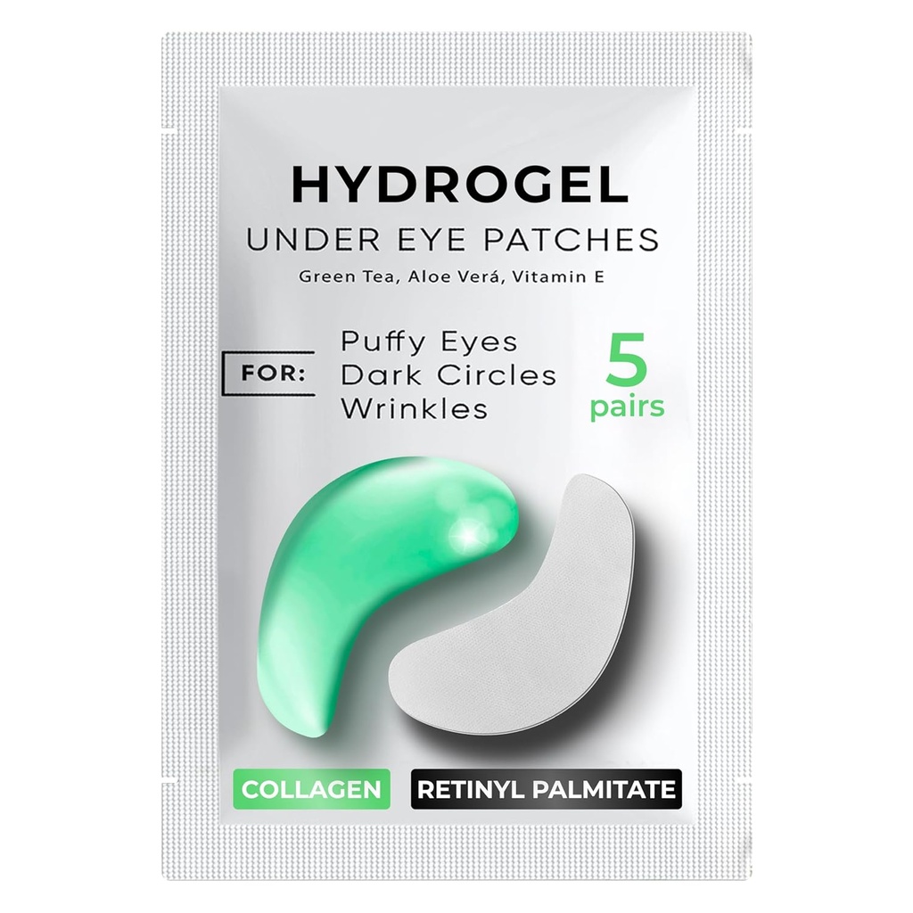 תחת עין פטס עבור מעגלים אפלים, Puffiness 5 PAIRS - מעגלים אפלים תחת טיפול עיניים - תחת עין מסיכה גל - תחת עין גל פטש לעיניים Puffy - תה ירוק, עין קולג'ן עיניים פטס - תחת עין פאפאס - תחת עיניים