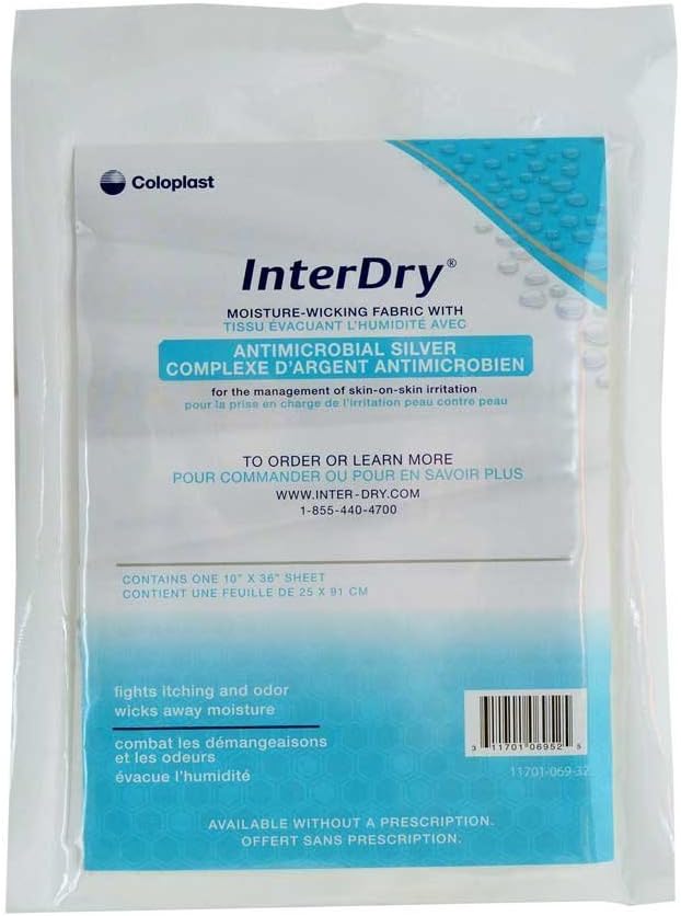 DSS Coloplast InterDry טקסטיל עם Antimicrobial Silver Complex 10" x 36