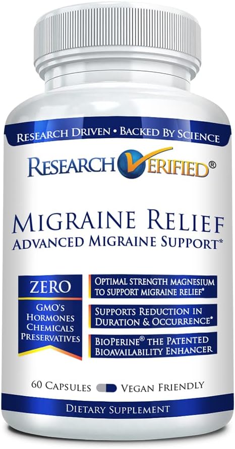 מחקר המאומת Migraine הקלה - תוספת פעולה כפולה - צמצום מספריות ומשך, הורמונים איזון - עם ג'ינג'ר וג'נקו בילובה - 60 קפסולות - 1 חודש אספקה