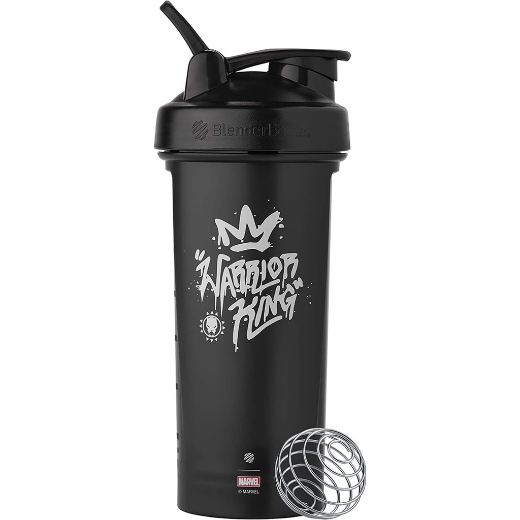 בלנדר בוטל מארוול קלאסי V2 Shaker בקבוק מושלם לשקיות חלבונים ו-Pre Workout, 28-Ounce, Warrior King