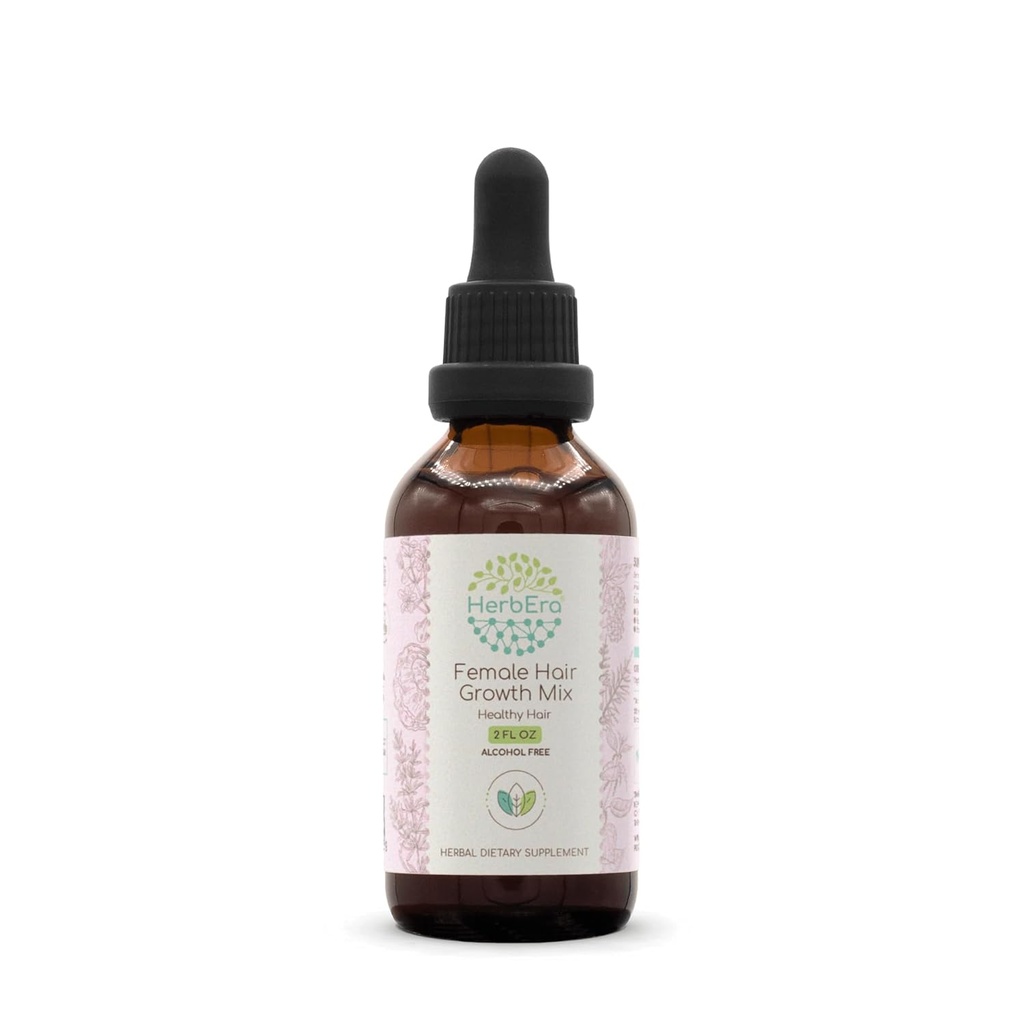 HerbEra שיער גדילה לערבב B60 אלכוהול חינם פלט Tincture, excentrated נוזל טיפות רוזמררי על, Eleuthero Root, Sting Nettle Root, סוס הרב, רישי Mushroom, Brai Herb. 2 Fl Oz Oz