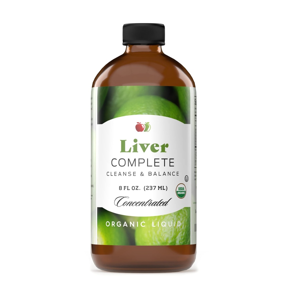 Liver Complete 8oz אורגני נוזל ריכוז - Liver Cleanse & Digestive Bitters Vinegar תוסף