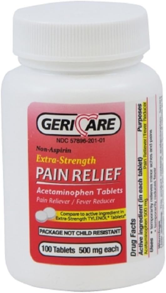 Mackesson 60-201-01 Pain Relief Tablet 500 מ"ג כוח - 12 בקבוקים