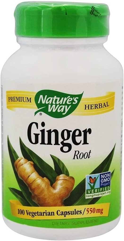 Nature's Way Premium Herbal ג'ינג שורש, תמיכה תזונתית, 550 מ"ג, 100 קפסולות צמחוניות, Pack of 2