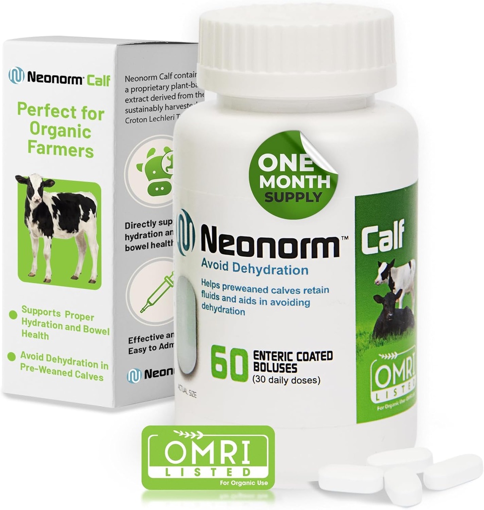 יגואר Animal Health Neonorm Calf - תוסף מודבק בו שימושים עבור hydrtion כראוי ו- Bowel Health - מוצר מבוסס צמחי עבור קלוריות טרום- Weaned (60 Count)