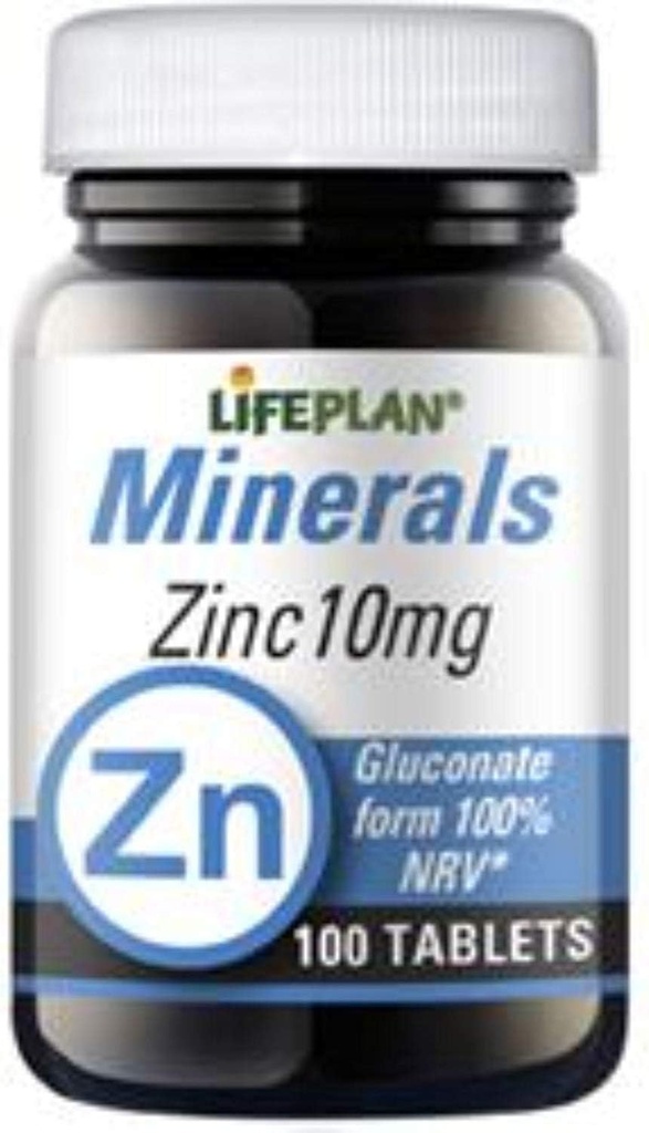 Lifeplan 10mg Zinc Gluconate Elemental - חבילת 100 טבליות
