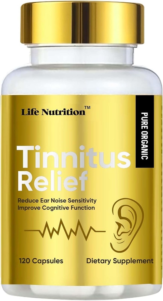 Life Nutrition 1200MG Tinnitus הקלה לרינג אוזניים, OTC Flavonoid אוזניים ויטמין,Bioflavonoids & ויטמין C,120 Caplets