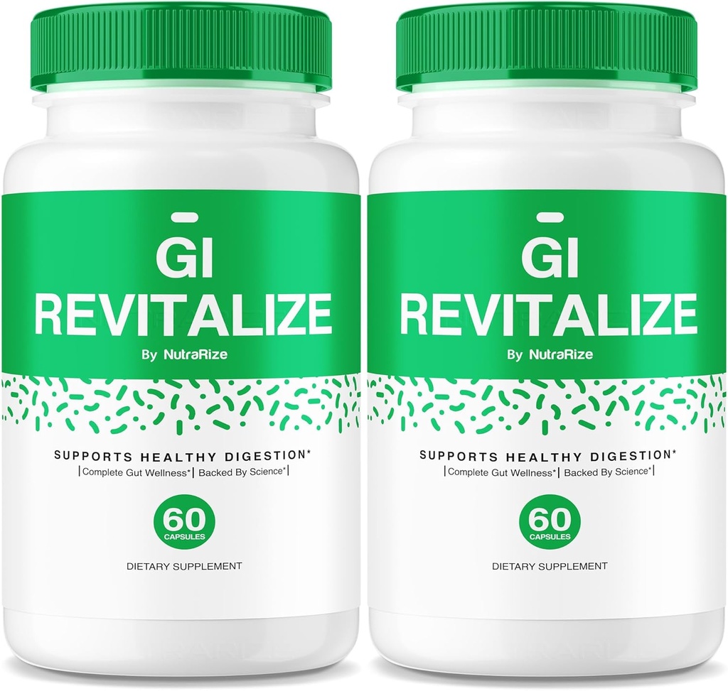 (2 Pack) GI Revitalize - GI Revitalize Pro Pills כדי לתמוך עיכול בריא, GI Revitalized מתקדם פורמולה עבור בריאות Gut, GI Revitalizer מקסימום Power Review (120 קפסולות)