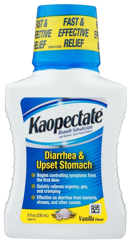 Kaopectate Multi-Symptom הקלה עבור Diarrhea Upset Stomach ב Vanilla, 8 Fl Oz