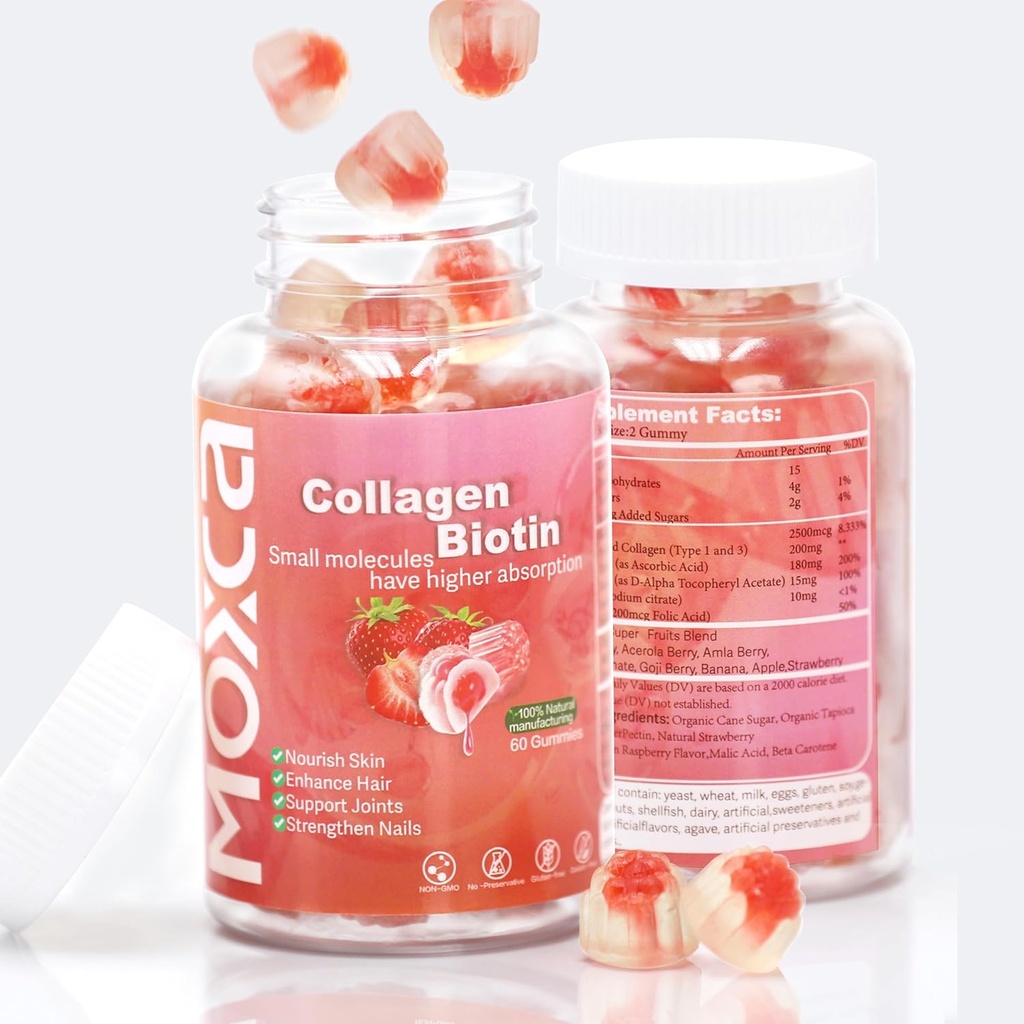 חניכיים קולגן - 60 הרוזן, Hydrolyzed Collagen Type 1 ו 3,Vitamin C עבור נשים גברים בריאות שיער משותף תמיכה, non-GMO, gluten-Free,Gela-Free (120 Counts)