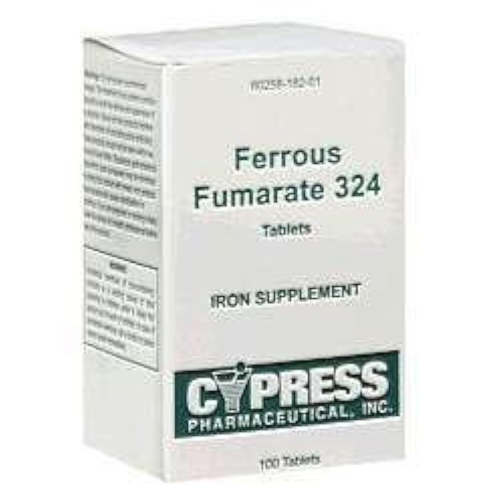 Cypress Pharmaceutical Ferrous Fumarate 324 טבליות, Boxed, 100ct