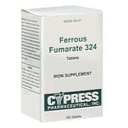 Cypress Pharmaceutical Ferrous Fumarate 324 טבליות, Boxed, 100ct