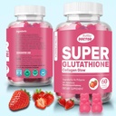 Super glutathione Collagen Glow Gummies, glutathione Skin Care - Skin Brightizing - חניכיים קולג'ן - Anti-Aging L-Glutathione - ויטמין קולן ווויטמינים