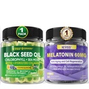 NEVISS Melatonin 60 מ"ג חניכיים + Black Seed שמן חניכיים