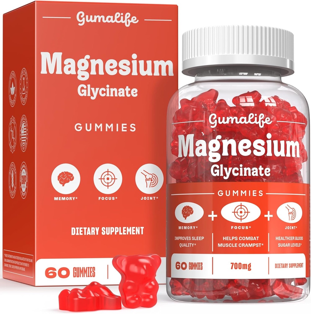 700 מ"ג Magnesium Glycinate Gummies לשפר את ההרגעה, המציע תערובת ללא סוכר של חומרים מזינים Beneficial. כל Box מכיל 60 Counts (60 Counts, Boysenberry)