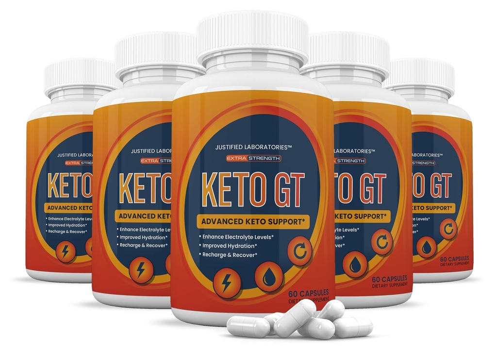 (5 Pack) Keto GT Keto Pills 1275MG New & משופר פורמולה מכיל Apple Cider Vinegar נוסף אבקת שמן זית בתולה 300 קפסולות