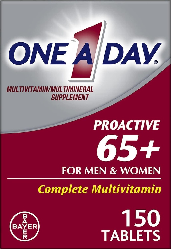 יום אחד Proactive 65 Plus Multivitamins עבור גברים ונשים, 150 טבליות (Pack of 2) על ידי One-A-Day