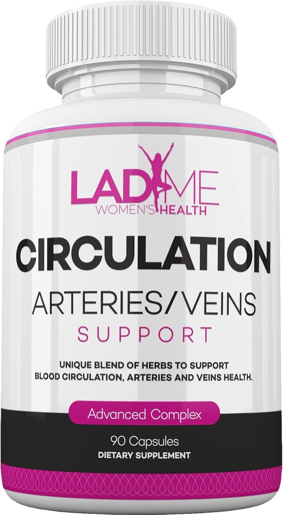 LadyMe Circulation ו- Vein Support Helps להפחית את הפער במחוקקים ותמיכה בתפקודים קרדיווסקולריים בריאים עם Butchers Broom, Diosmin, הות'ורן עד 3 חודשי אספקה לנשים 90 קפסולות