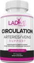 LadyMe Circulation ו- Vein Support Helps להפחית את הפער במחוקקים ותמיכה בתפקודים קרדיווסקולריים בריאים עם Butchers Broom, Diosmin, הות'ורן עד 3 חודשי אספקה לנשים 90 קפסולות
