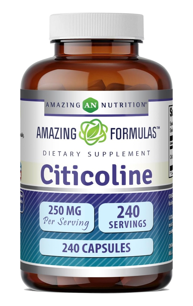 פורמולה מדהימה Citicoline 250 Mg | קפסולות | Non-GMO Glu |ten Free | Made in USA (240 Count)