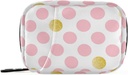 Pink Golden Polka Dots Pill Box 7 Day Pill Case Travel Bag Racinger Bag with Zipper Portable Weekly Case Index קומפקטי עבור תוסף ויטמינים