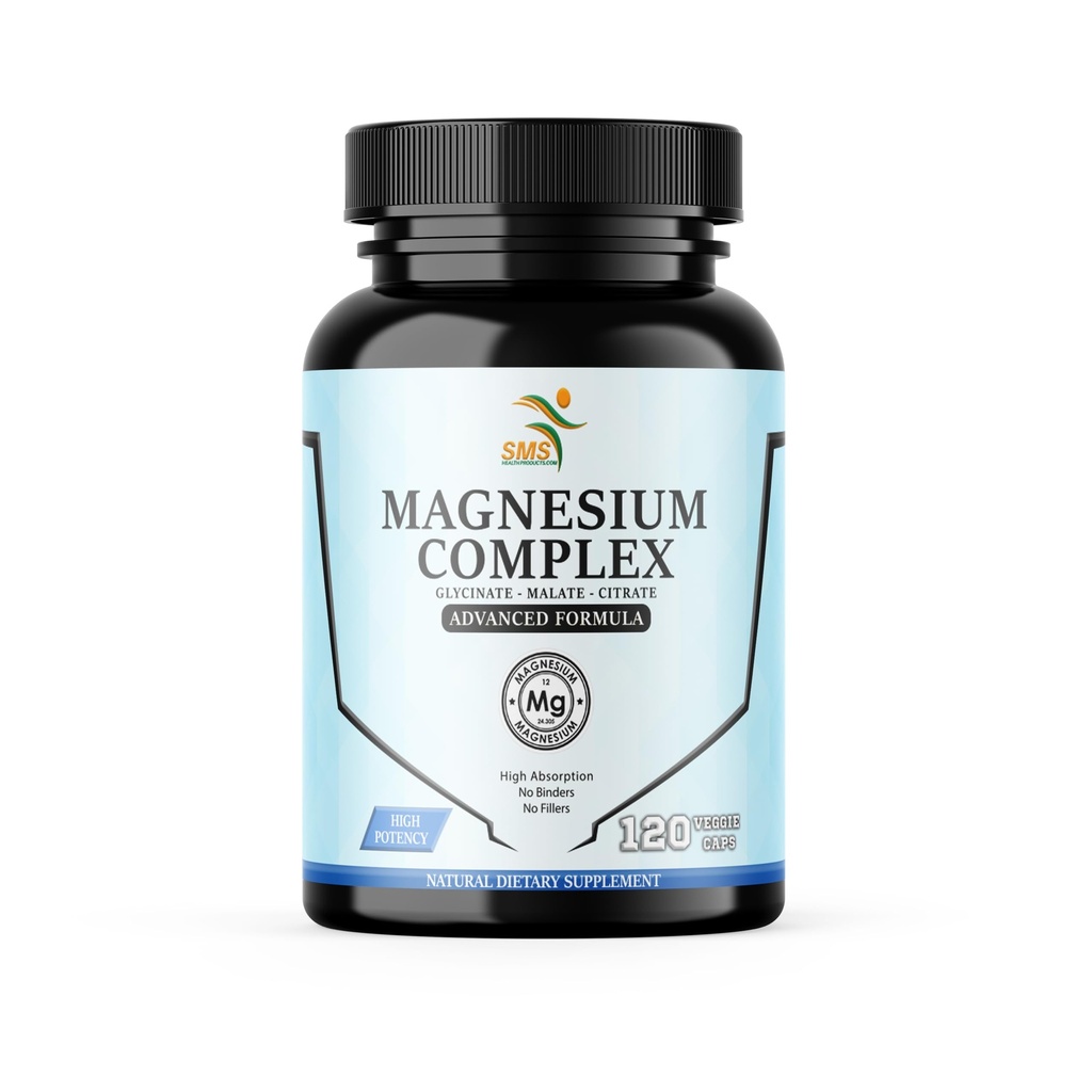 Magnesium Complex | 470mg of Magnesium Glycinate, Malate, & Citrate forשרירים, Nerves & Energy | High Absorption