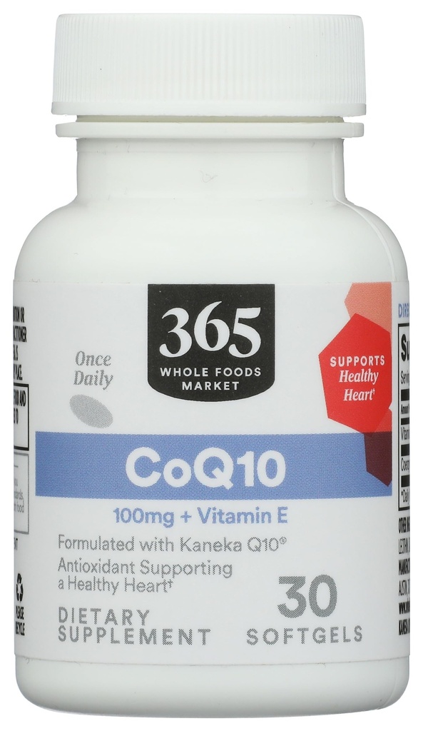 365 על ידי Whole Foods Market, CoQ10 100 MG Plus ויטמין E, 30 Count