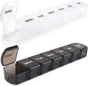 מארגנת גלולות שבועיות גדולות 2 Pack, דייאלי ויטמין Case Box 7 יום עם השוואת XL, מומחה תרופות ידידותי נסיעות עבור תוסף שמן Cod Liver