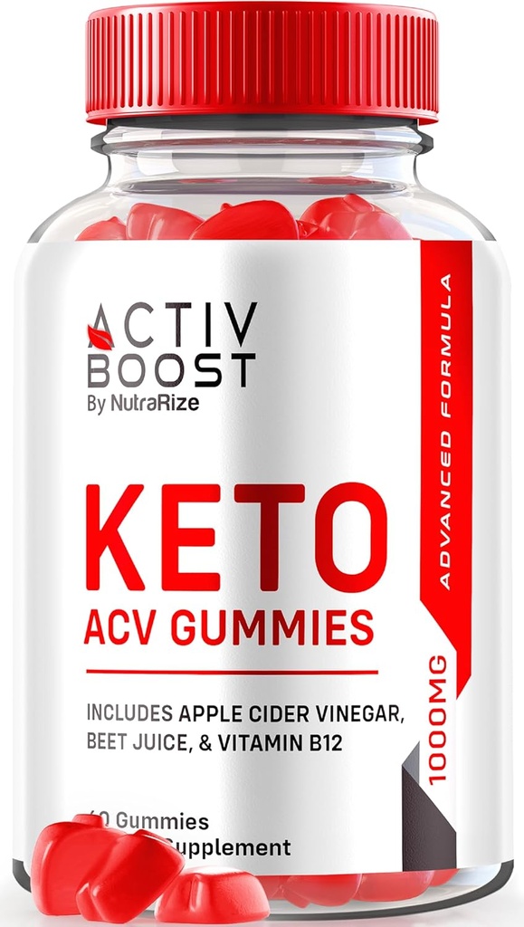 NutraRize Activ Boost Keto ACV Gummies - תוסף Keto לירידה במשקל מתקדם, כוח מקסימלי, Gomitas ביקורות (60 חניכיים)