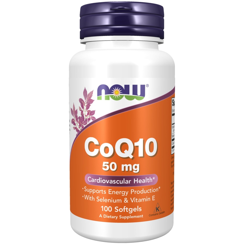 עכשיו תוספים, CoQ10 50 מ"ג, כיתה פרמצבטית, All-Trans Form המיוצר על ידי פרמנטציה, 100 Softgels
