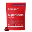 Humann SuperBeets Heart Chews, Beet Root אבקת תמיכה אנרגיה תוסף, Nitric Oxide ותמיכה בלחץ הדם, Grape Seed Extractd Extractd Extractd ו- non-GMO, Heart Health, Pomegranate Bre Flavor, 60 הרוזן