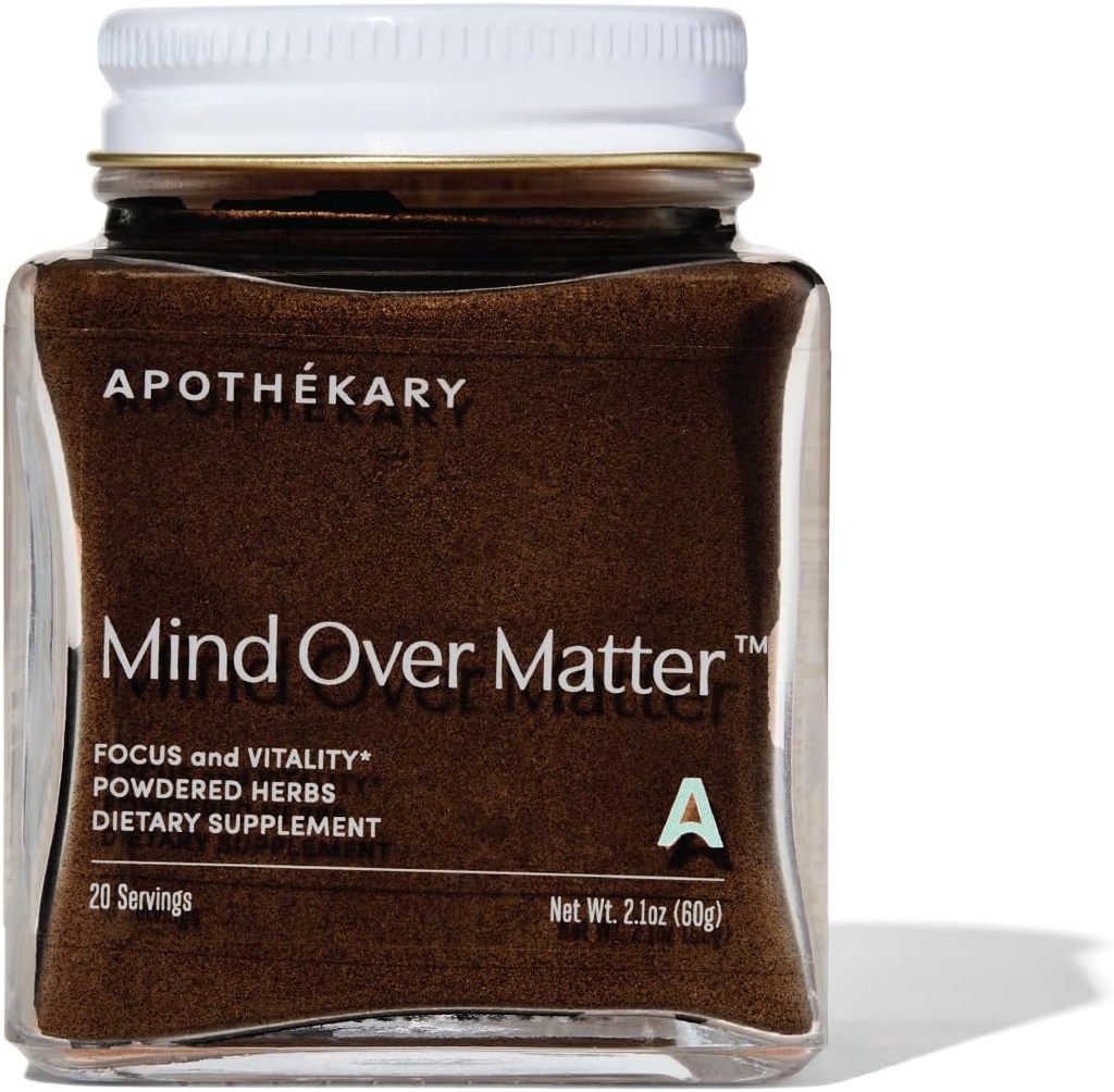 Apothékary Mind Over Matter Cognitive Support Mushroom, Memory & Focus, Stress Relief Herbal Supplement, Sugar Free, Vegan, No Caffeine