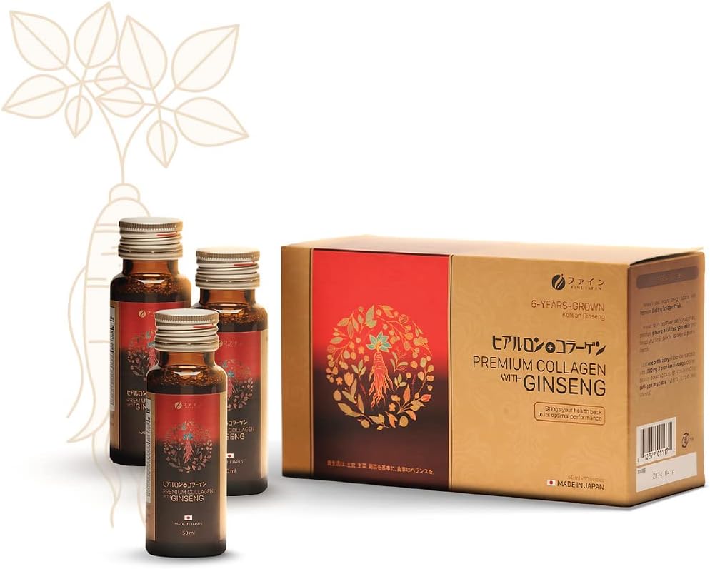 FINE JAPAN Premium Collagen & גינזנג תוספת נוזלית עבור הזדקנות בריאה - טבעוני, הידרינג Anti-Aging Serum, coagen תוספי אבקת פפטידים subsitute - Anti Wrinkles נוזל קולאזן לנשים