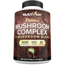 מזון מזינים Premium Mushroom תוסף 2600 מ"ג - בקבוק 120 קפסולות - 11 Nootropic Mushroom Complex - Lion's Mane, Cordyceps, Chaga, Reishi, טורקיה Tail,Maitake, Shiitake, Agaricus, White Button, Oysterton, Oyster