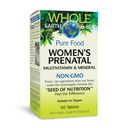 Natural Factors Whole Earth & Sea, Women's Prenatal Multivitamin ומינרל, Whole Food Supplement, Vegan, 60 טבליות
