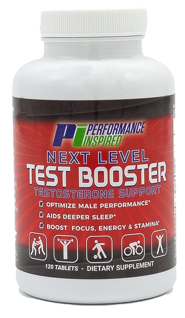 PERFORMANCE INSPIRED Next Level Test Booster - תמיכה בטסטוסטרון - Ashwagandha Root Extract - Energy, Stamina & Recovery - 120 Count Count