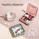 Small Pill Box, BPA Free Pill Case עם 4 משווים גדולים כדי להחזיק ויטמינים, Moistureהוכחה ® Tablet Box Organiser עבור נסיעות (Green)