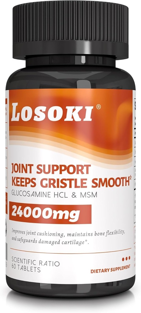 תמיכה משותפת לוסוקי - Glucosamine Chondroitin MSM תוספת לבריאות משותפת - 60 Tablet