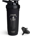 Smartshake Rockband Reforce Stainless Steel חלבון שיקר 900 מ"ל | 30 oz - Leakהוכחה Screw-on Lid - BPA Free - Non Insulated - Unisex (Metallica, Scary Guyלוג)