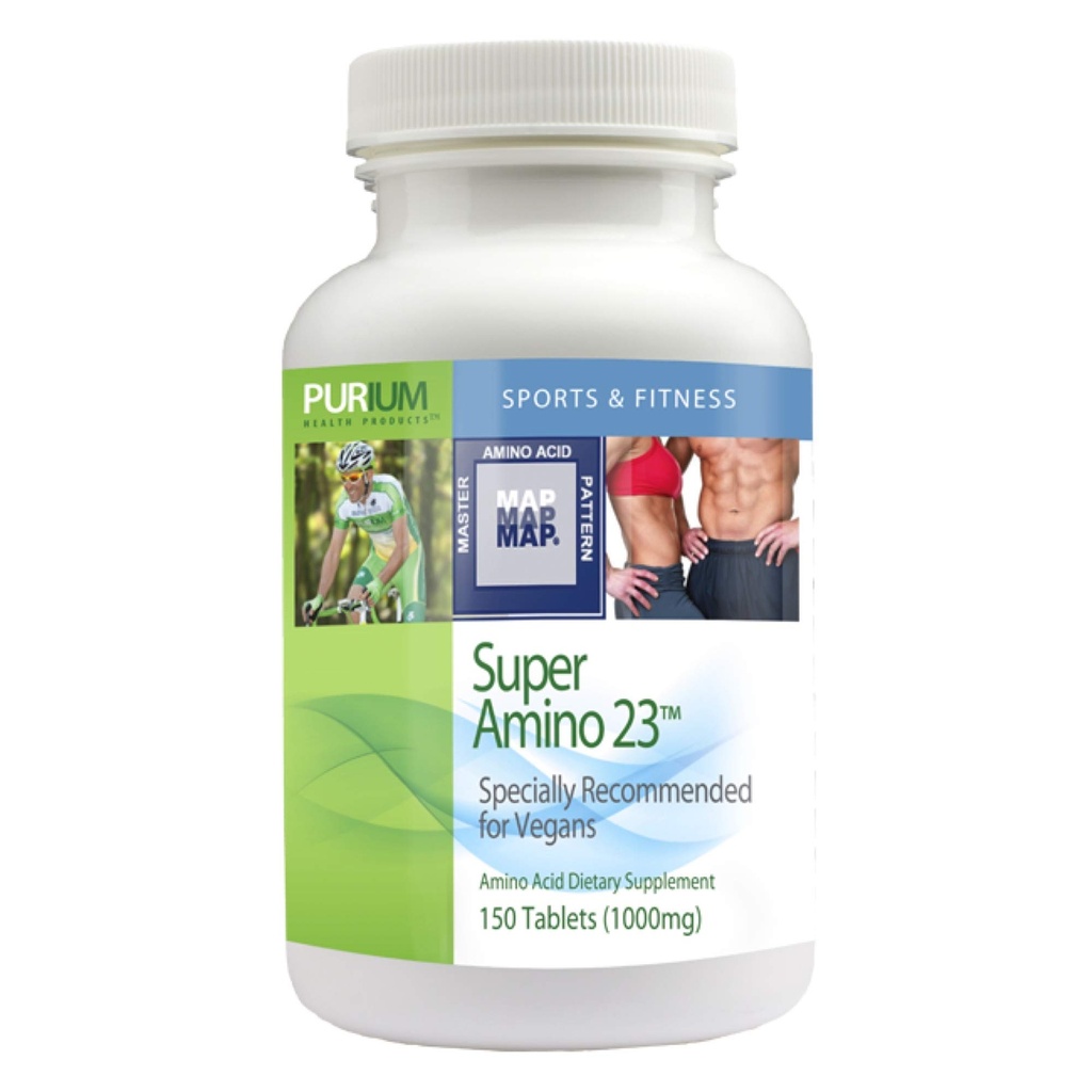 Purium Super Amino 23-150 טבליות טבעוניות - BCAA & Essential Amino Acid Dietary תוסף, Pre Workout, Recovery Aid, May Help Buildשרירים - Gluten Free - 30 משרתים