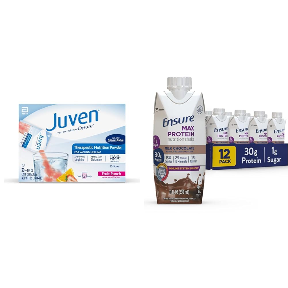 Juven Nutrition drink Mix אבקת Wound Healing Support & ודא מקס דיאטה דיאטה שקד עם 30 גרם של חלבון