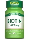 האמת של הטבע ביוטין 1000mcg | 120 טבליות | טבעוני, Non-GMO, Gluten Free Supplement