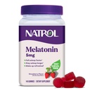 Natrol 5 מ"ג מלטונין חניכיים, תמיכה בשינה למבוגרים, Melatonin תוספי שינה, 140 Strawberry-Flavored חניכיים, 70 יום אספקה